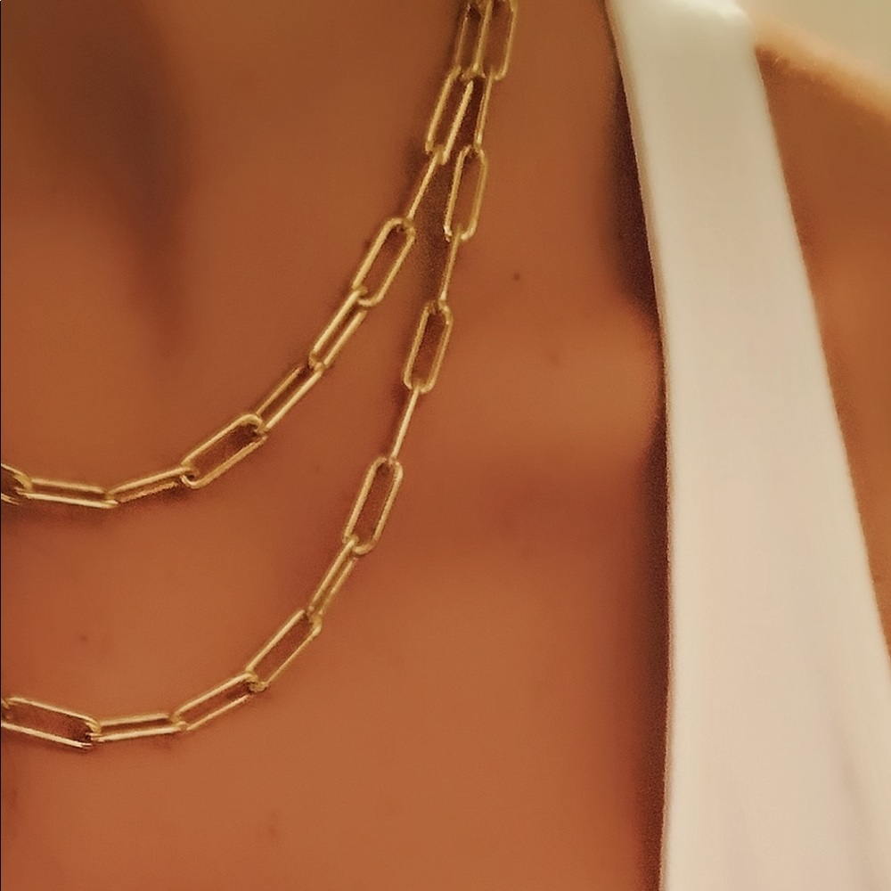 Paper clip chain gold filled 14k